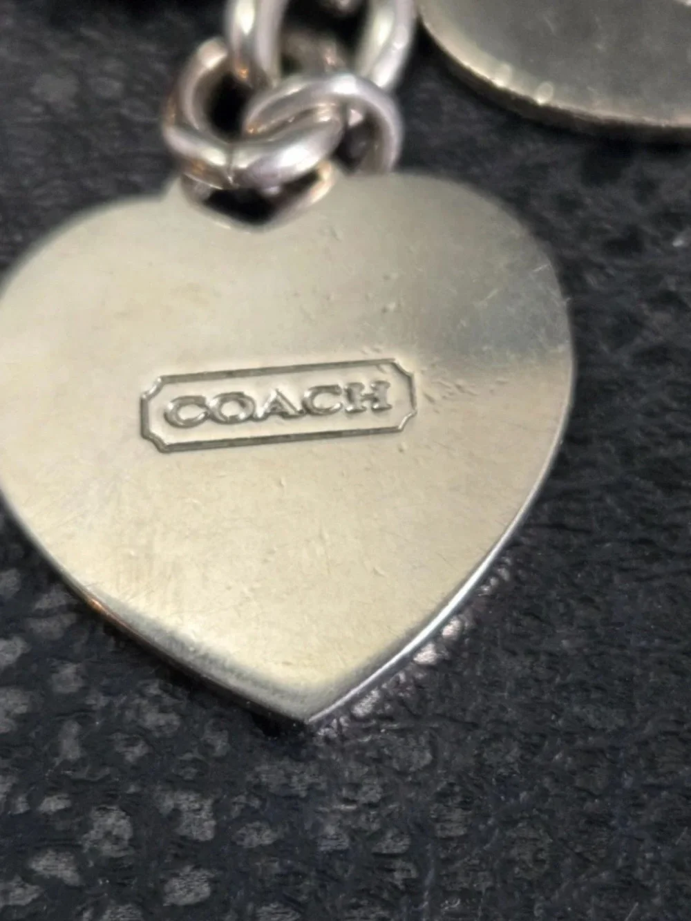 Vintage Coach Pink Heart Charm Keychain / Bag Charm - Breast Cancer Awareness